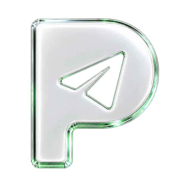 PAMMER’s silver-glass P and paper-plane mark